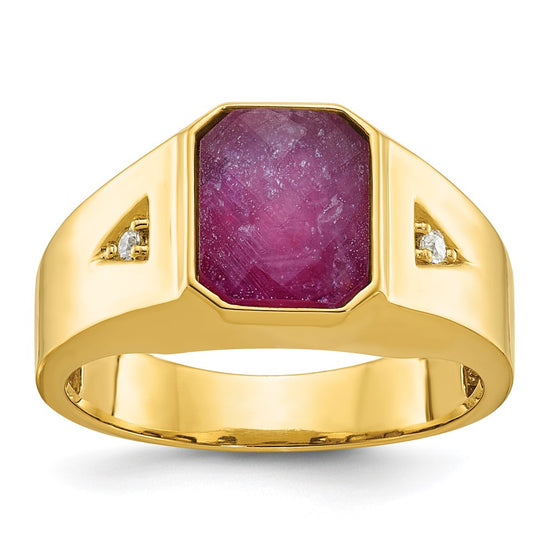 Men's Gemstone Doublet Stone & Diamond Rings