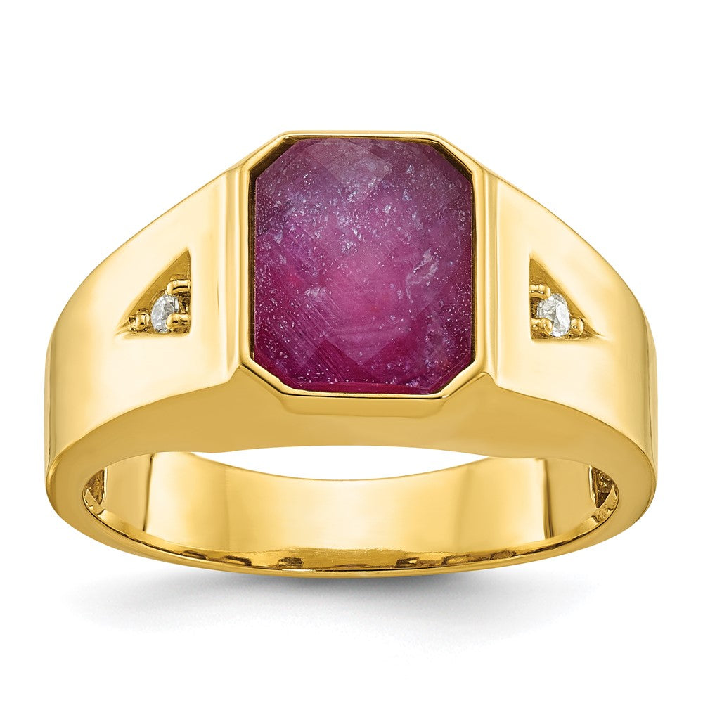 Men's Gemstone Doublet Stone & Diamond Rings