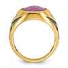 Men's w/Black Rhodium Ruby Doublet Stone Rings