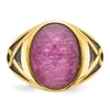 14k with Black Rhodium IBGoodman Men's Ruby Doublet Stone Complete Ring