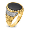 14k Mens Oval Onyx and 7/8 carat Diamond Nugget Complete Ring