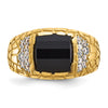Men's Polished & Nugget Texture Gemstone & Diamond Rings