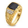 Men's Polished & Nugget Texture Gemstone & Diamond Rings