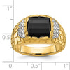 Men's Polished & Nugget Texture Gemstone & Diamond Rings