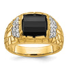 Men's Polished & Nugget Texture Gemstone & Diamond Rings