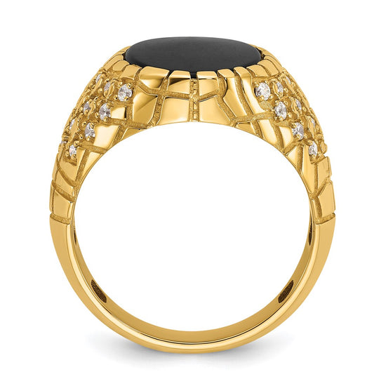 14k IBGoodman Men's Onyx and Diamond Nugget Ring Mounting