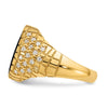 14k Men's Onyx and 1/2 carat Diamond Nugget Complete Ring