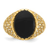 14k Men's Onyx and 1/2 carat Diamond Nugget Complete Ring