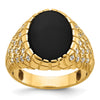 14k Men's Onyx and 1/2 carat Diamond Nugget Complete Ring