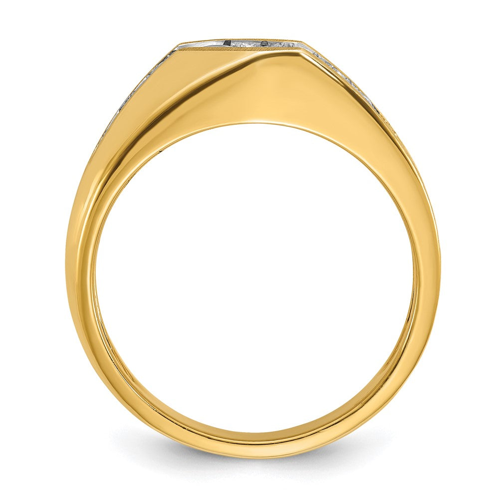 14k IBGoodman Men's Polished and Satin Ring Mounting