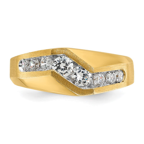 14k IBGoodman Men's Polished and Satin Ring Mounting