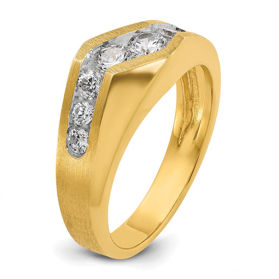 14k IBGoodman Men's Polished and Satin Ring Mounting