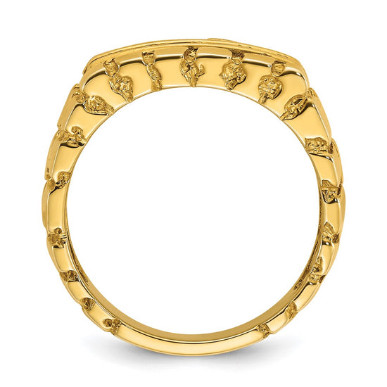 14k Men's 1/3 carat Diamond Nugget Complete Ring