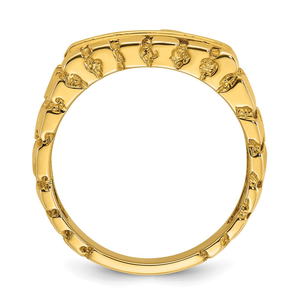 14k Men's 1/3 carat Diamond Nugget Complete Ring