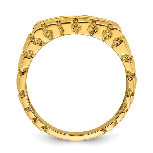 14k Men's 1/3 carat Diamond Nugget Complete Ring