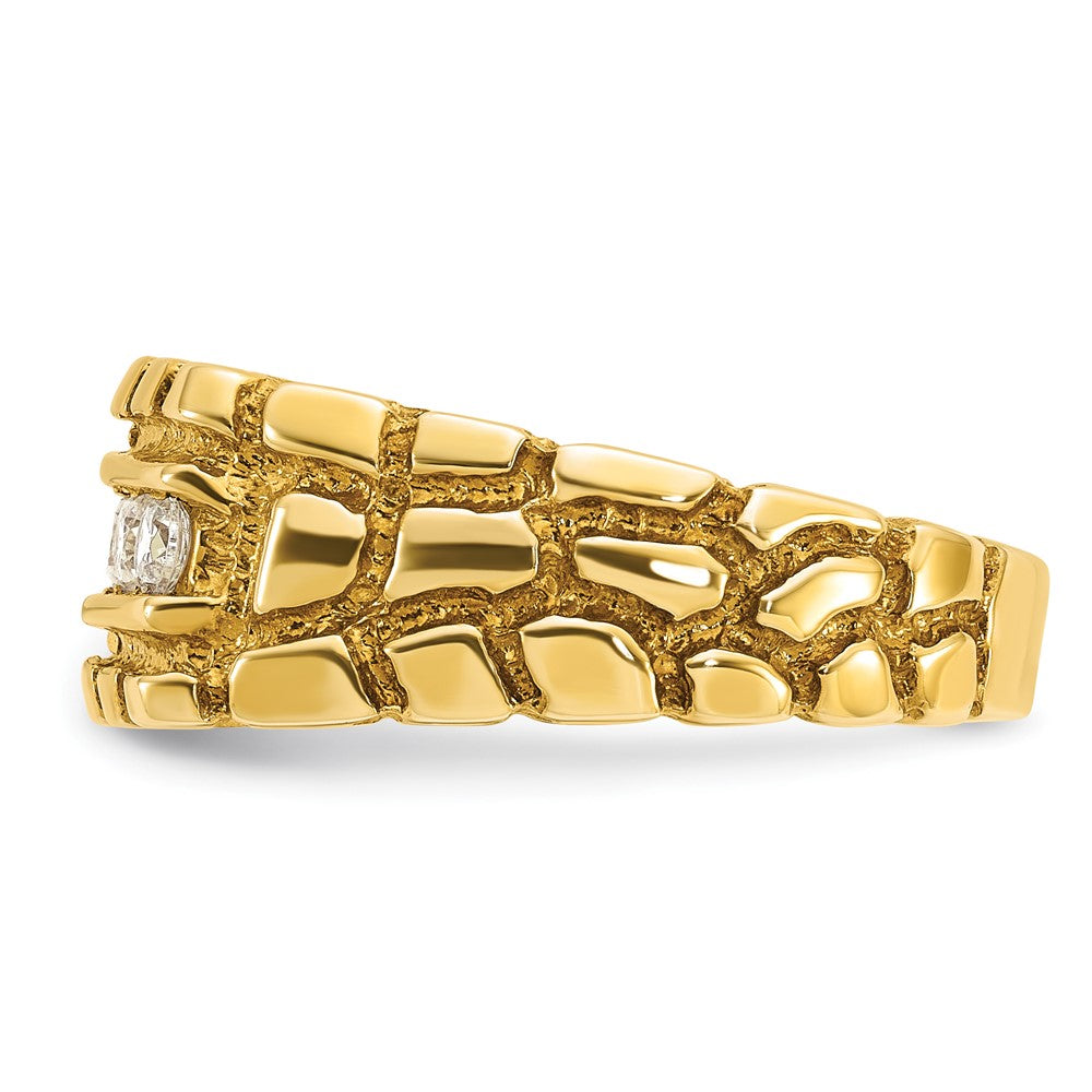 14k Men's 1/3 carat Diamond Nugget Complete Ring