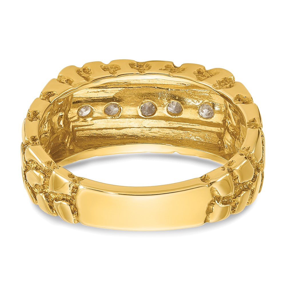 14k Men's 1/3 carat Diamond Nugget Complete Ring