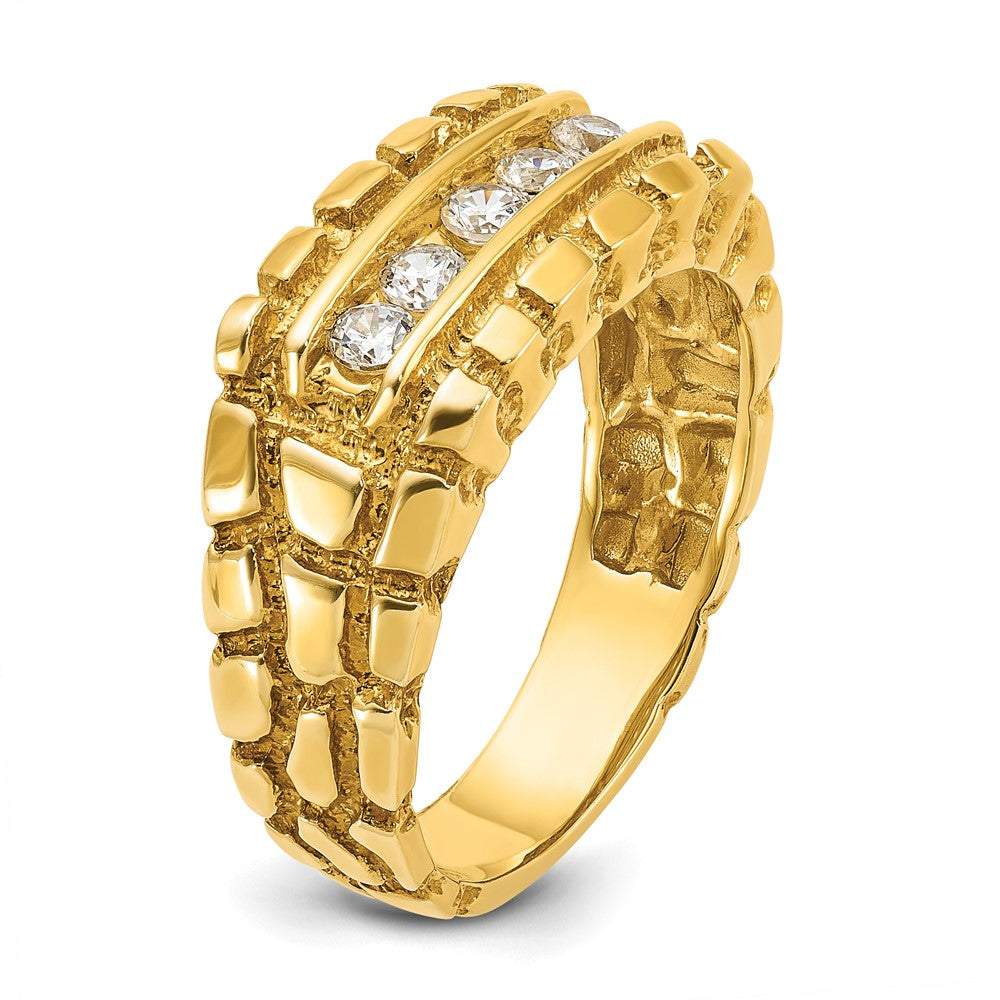 14k Men's 1/3 carat Diamond Nugget Complete Ring
