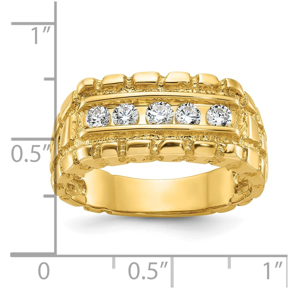 14k Men's 1/3 carat Diamond Nugget Complete Ring