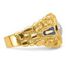 IBGoodman 14k Two-tone Men's Polished and Nugget Textured Blue Lodge Master Masonic Ring Mounting