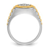 IBGoodman 14k Two-tone Men's Polished Satin and Textured Cluster Ring Mounting