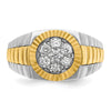 IBGoodman 14k Two-tone Men's Polished Satin and Textured Cluster Ring Mounting