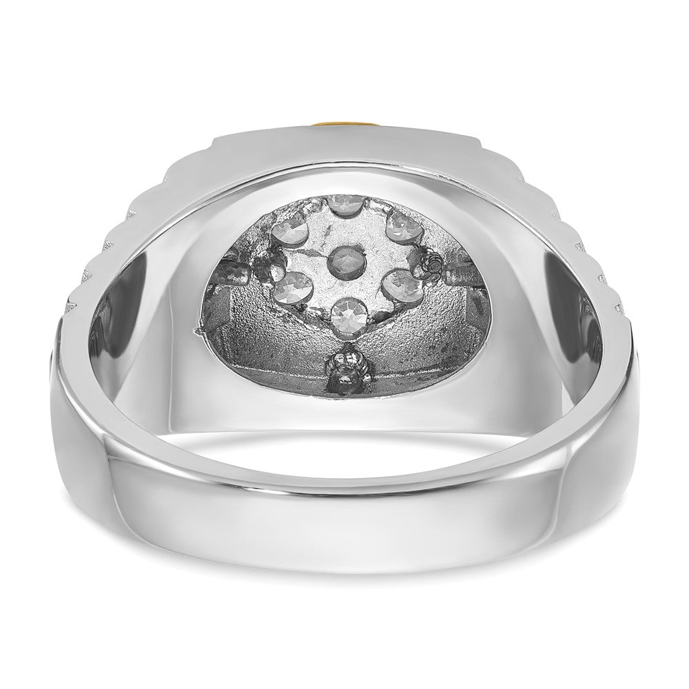 IBGoodman 14k Two-tone Men's Polished Satin and Textured Cluster Ring Mounting