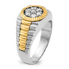 IBGoodman 14k Two-tone Men's Polished Satin and Textured Cluster Ring Mounting