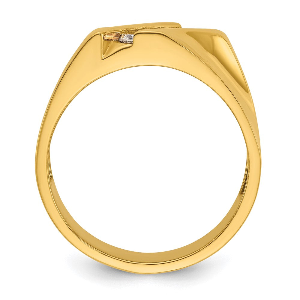 14k Men's Polished 4-Stone 1/3 Carat AA Quality Diamond Ring