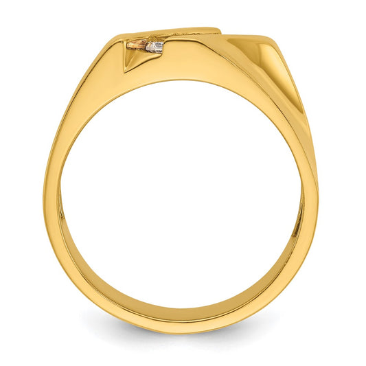 14k Men's Polished 4-Stone 1/3 Carat AA Quality Diamond Ring