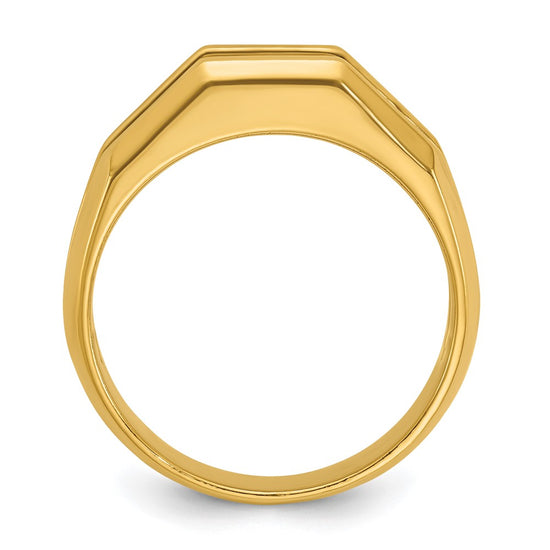 IBGoodman 14k Men's Polished Cut-Out 5-Stone 3/4 Carat AA Quality Diamond Ring