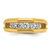 IBGoodman 14k Men's Polished Cut-Out 5-Stone 3/4 Carat AA Quality Diamond Ring