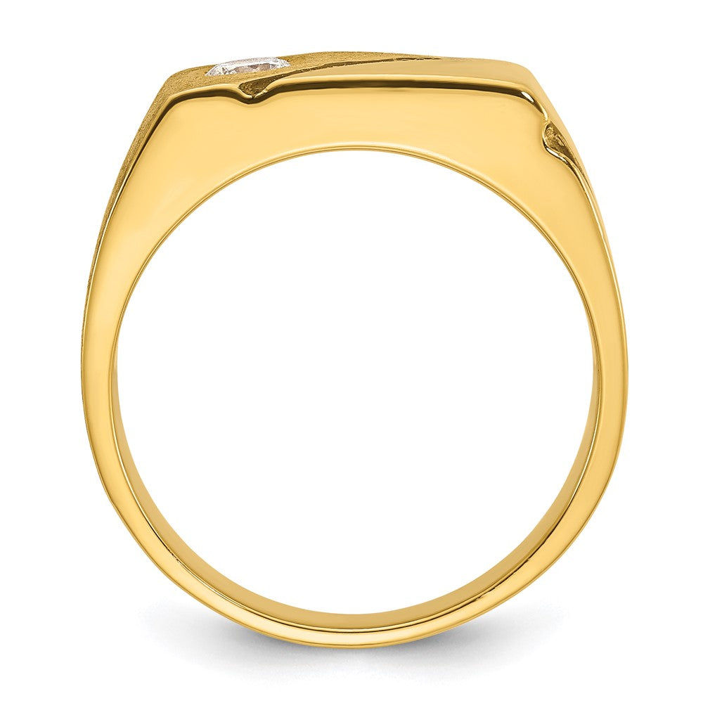 14k with Black Rhodium Mens Polished and Satin 1/4 carat Diamond Complete Ring