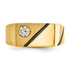 14k IBGoodman Men's Polished and Satin Diamond Signet Ring Mounting