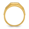 IBGoodman 14k with White Rhodium Men's Polished and Satin 5-Stone 1/2 Carat AA Quality Diamond Ring