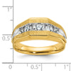 IBGoodman 14k with White Rhodium Men's Polished and Satin 5-Stone 1/2 Carat AA Quality Diamond Ring