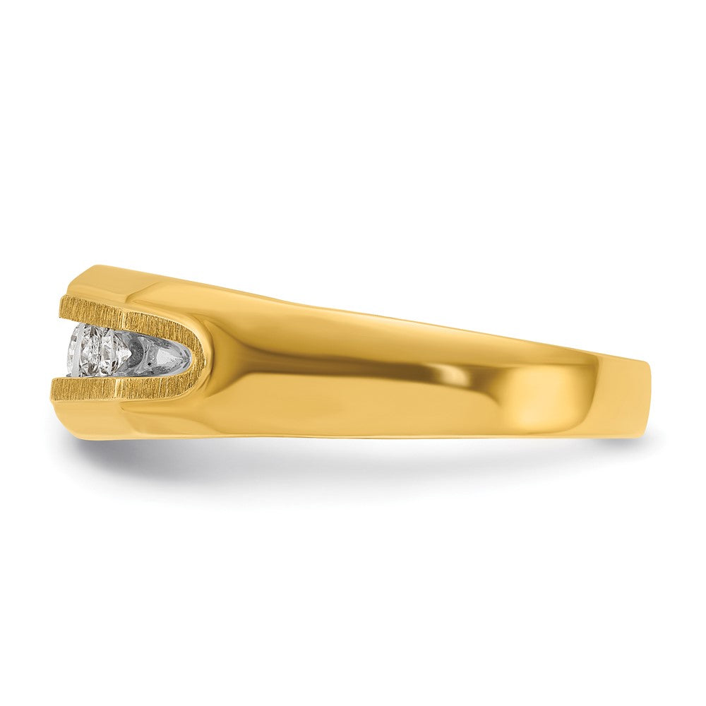 14k IBGoodman Men's Polished and Satin 5-Stone Ring Mounting