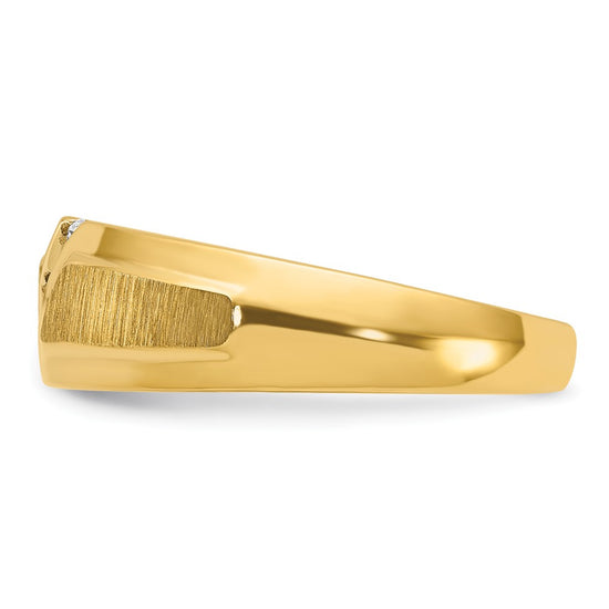 IBGoodman 14k Men's Polished and Satin 3-Stone Ring Mounting