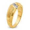 14k Men's Polished and Satin 3-Stone 1/4 Carat AA Quality Diamond Ring