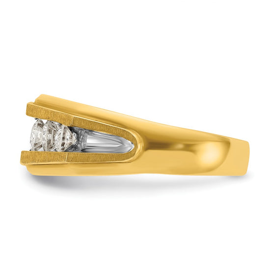 14k IBGoodman Men's Polished and Satin 5-Stone Ring Mounting