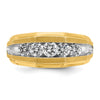 IBGoodman 14k with White Rhodium Men's Polished and Satin 5-Stone 1 Carat AA Quality Diamond Ring