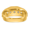 IBGoodman 14k with White Rhodium Men's Polished and Satin 5-Stone 1 Carat AA Quality Diamond Ring
