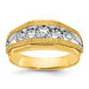 14k IBGoodman Men's Polished and Satin 5-Stone Ring Mounting