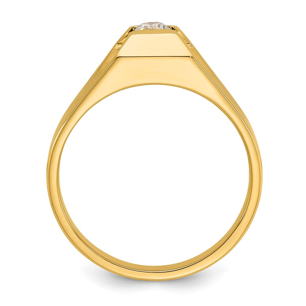 14k Men's Polished 1/4 Carat AA Diamond Ring