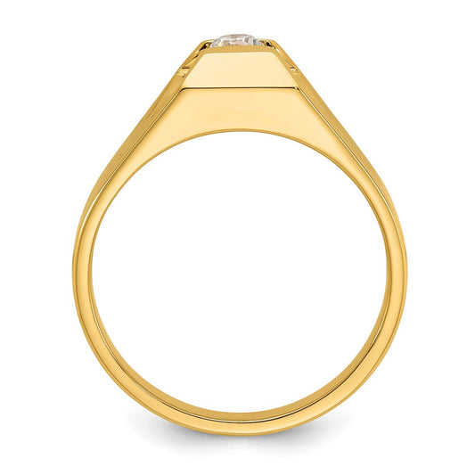 14k Men's Polished 1/4 Carat AA Diamond Ring