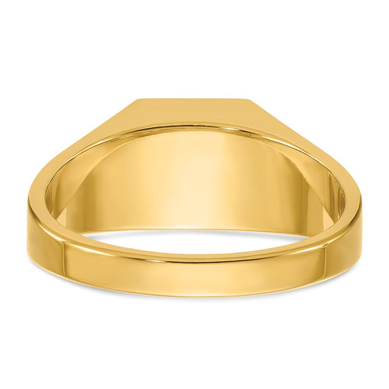 14k Men's Polished 1/4 Carat AA Diamond Ring