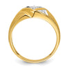 14k IBGoodman Men's Polished and Satin Diamond Ring Mounting