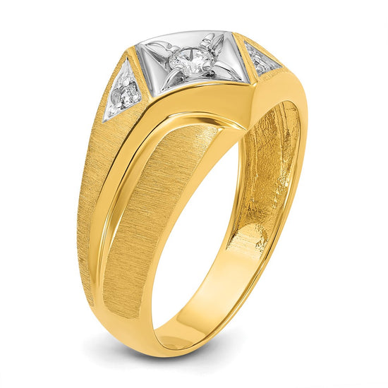 14k IBGoodman Men's Polished and Satin Diamond Ring Mounting