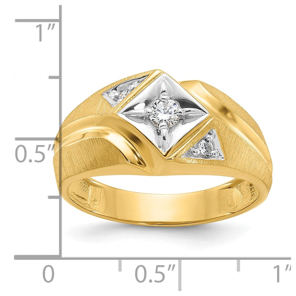 14k IBGoodman Men's Polished and Satin Diamond Ring Mounting