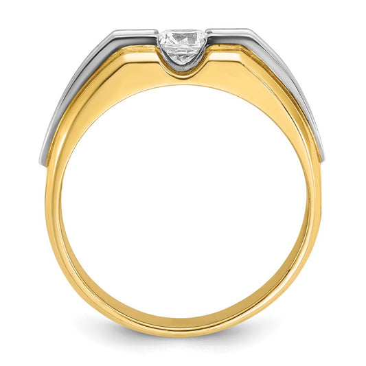 14k Two-tone Men's 1/2 carat Diamond Complete Ring